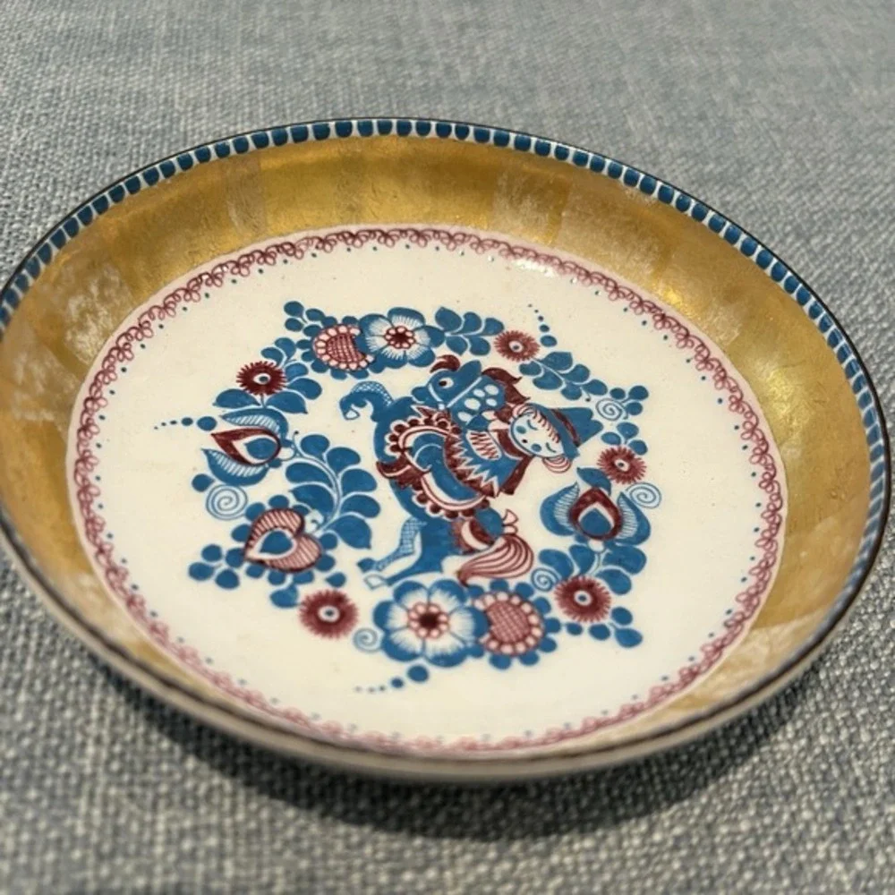 Handcrafted Enamel Trinket Dish Steinbock‎ Email Austria Gold Details 4